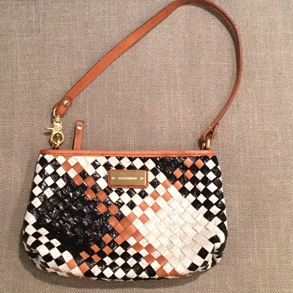 Brahmin woven leather shoulder bag
